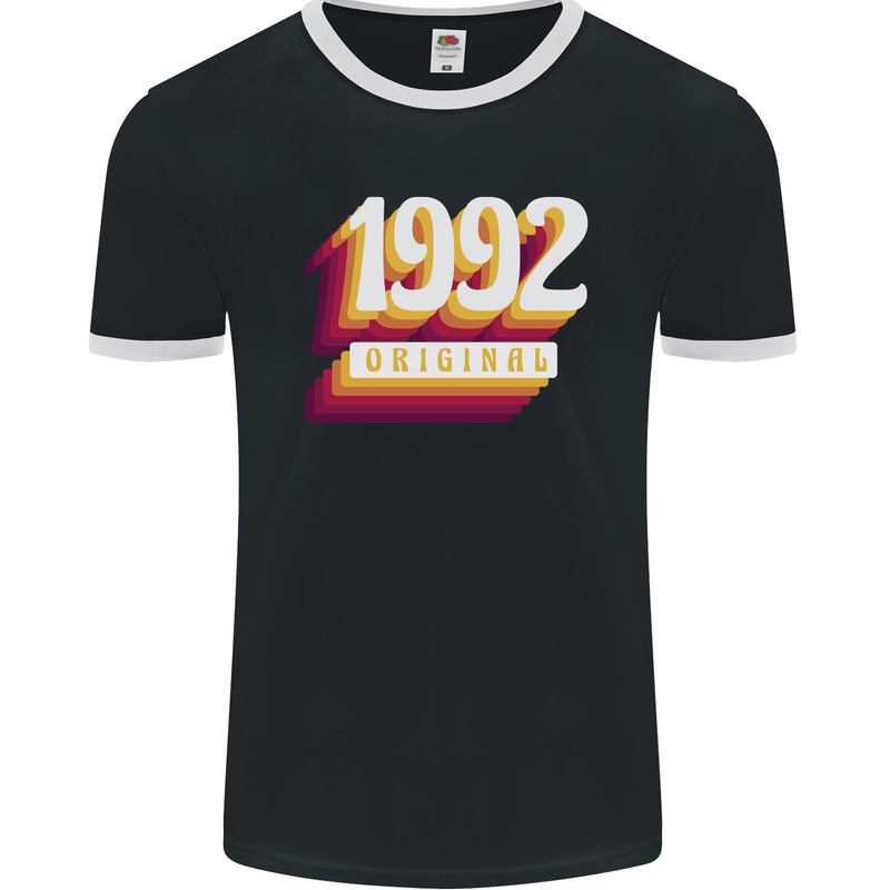 Retro 31st Birthday Original 1992 Mens Ringer T-Shirt FotL Black/White