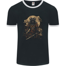 Full Armour Fantasy Samurai Warrior Mens Ringer T-Shirt FotL Black/White