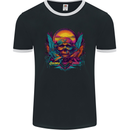 Colourful Dream Sunset Skull Mens Ringer T-Shirt FotL Black/White