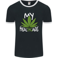 Weed My HealTHCare Cannabis Funny THC Mens Ringer T-Shirt FotL Black/White