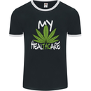 Weed My HealTHCare Cannabis Funny THC Mens Ringer T-Shirt FotL Black/White