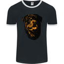 Rottweiller Head Dog Mens Ringer T-Shirt FotL Black/White