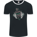 Creepy Halloween Pumpkin Mens Ringer T-Shirt FotL Black/White