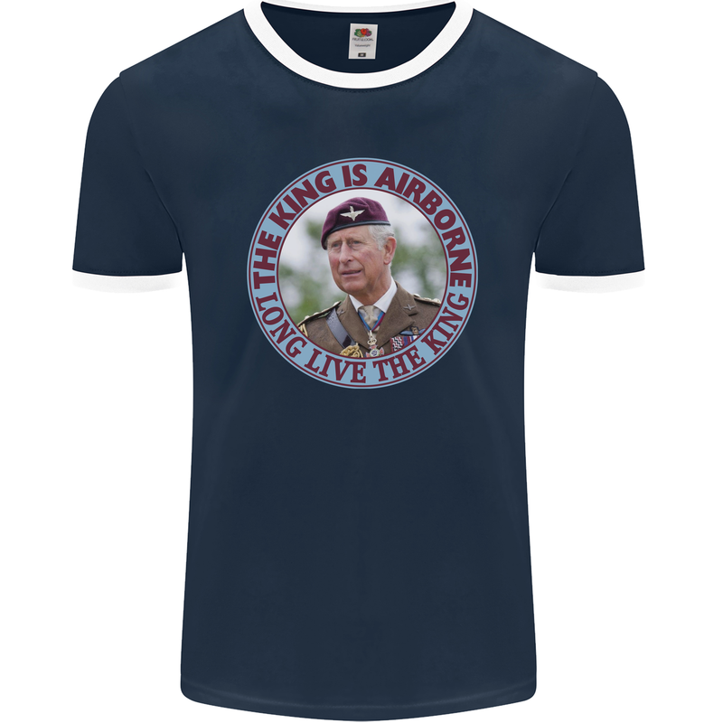 King Airborne Mens Ringer T-Shirt FotL Navy Blue/White