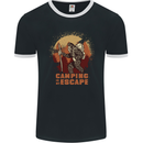 Bigfoot Camping is My Escape Funny Mens Ringer T-Shirt FotL Black/White