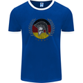 German Bodybuilding Flag Gym Training Spartan Mens Ringer T-Shirt FotL Royal Blue/White