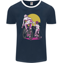 Father & Son Cycling Fathers Day Bicycle Bike Mens Ringer T-Shirt FotL Navy Blue/White