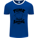 Time Running Out Climate Change Mens Ringer T-Shirt Royal Blue/White