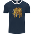 A Steampunk Elephant Mens Ringer T-Shirt FotL Navy Blue/White