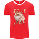 Pomeranian I Don't Give a Fluff Funny Dog Mens Ringer T-Shirt FotL Red/White