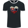 Love Slovakia Flag Slovakia Day Football Mens Ringer T-Shirt FotL Black/White