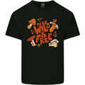 Wild & Free Mushroom Foraging Nature Mens Cotton T-Shirt Tee Top Black