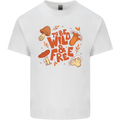Wild & Free Mushroom Foraging Nature Mens Cotton T-Shirt Tee Top White