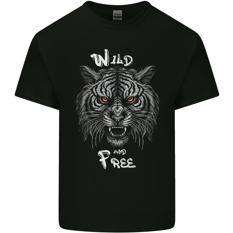 Wild and Free Tiger Kids T-Shirt Childrens Black