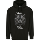 Wild and Free Tiger Mens 80% Cotton Hoodie Black