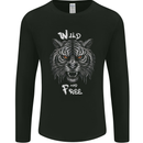 Wild and Free Tiger Mens Long Sleeve T-Shirt Black