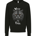 Wild and Free Tiger Mens Sweatshirt Jumper Black