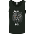 Wild and Free Tiger Mens Vest Tank Top Black