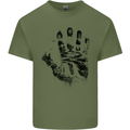 Wilderness Hand Trekking Outdoors Camping Mens Cotton T-Shirt Tee Top Military Green
