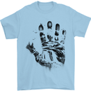 Wilderness Hand Trekking Outdoors Camping Mens T-Shirt 100% Cotton Light Blue