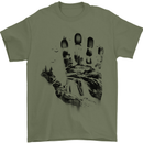 Wilderness Hand Trekking Outdoors Camping Mens T-Shirt 100% Cotton Military Green
