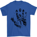 Wilderness Hand Trekking Outdoors Camping Mens T-Shirt 100% Cotton Royal Blue