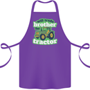 Will Trade Brother For Tractor Farmer Cotton Apron 100% Organic Purple