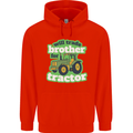 Will Trade Brother For Tractor Farmer Mens 80% Cotton Hoodie Bright Red