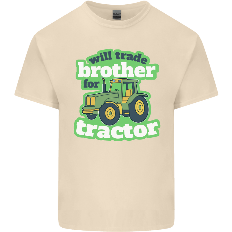 Will Trade Brother For Tractor Farmer Mens Cotton T-Shirt Tee Top Natural