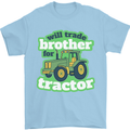 Will Trade Brother For Tractor Farmer Mens T-Shirt 100% Cotton Light Blue