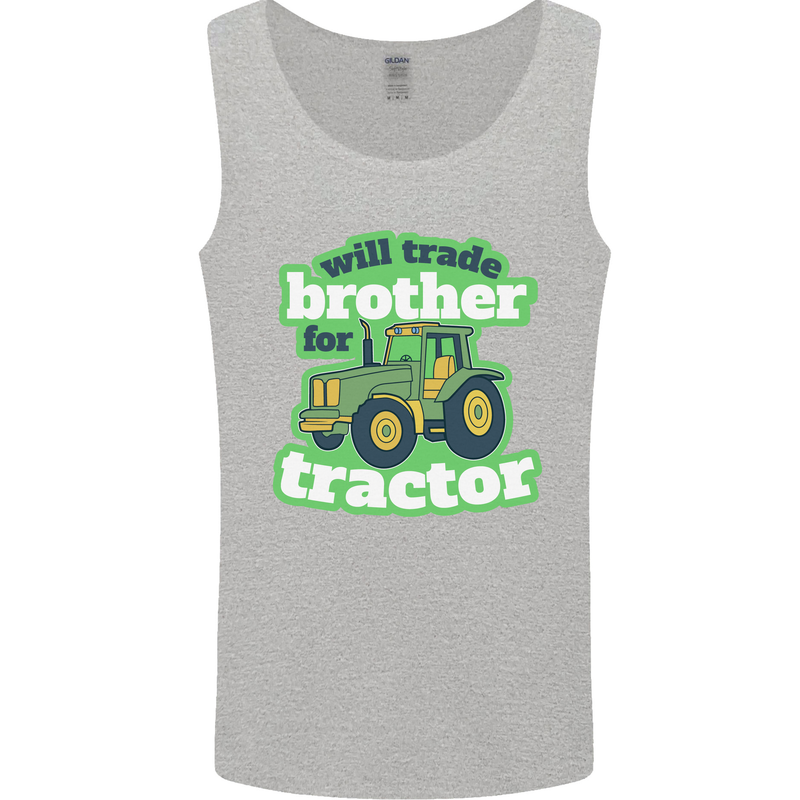 Will Trade Brother For Tractor Farmer Mens Vest Tank Top Sports Grey