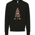 Wine Christmas Tree Xmas Alcohol Funny Kids Sweatshirt Jumper Black