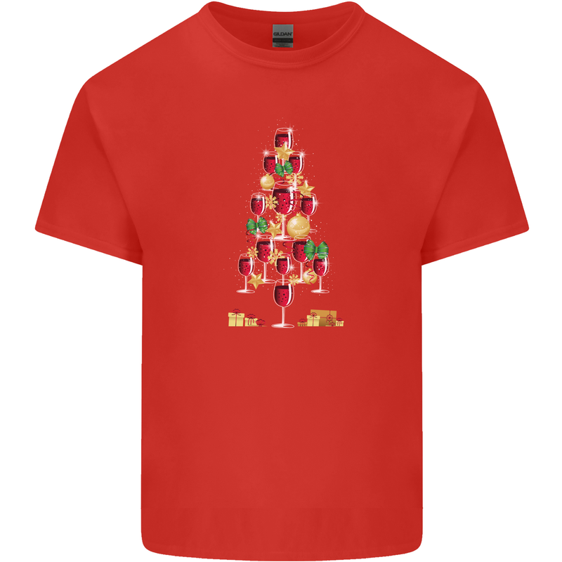 Wine Christmas Tree Xmas Alcohol Funny Kids T-Shirt Childrens Red