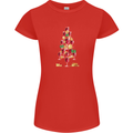 Wine Christmas Tree Xmas Alcohol Funny Womens Petite Cut T-Shirt Red