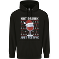 Wine Not Drunk Just Festive Funny Christmas Xmas Childrens Kids Hoodie Black