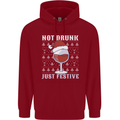 Wine Not Drunk Just Festive Funny Christmas Xmas Childrens Kids Hoodie Red