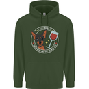 Wine With My Min Pin Dog Miniature Pinscher Childrens Kids Hoodie Forest Green