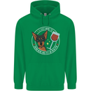 Wine With My Min Pin Dog Miniature Pinscher Childrens Kids Hoodie Irish Green