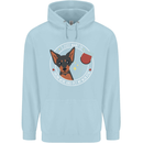 Wine With My Min Pin Dog Miniature Pinscher Childrens Kids Hoodie Light Blue