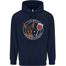 Wine With My Min Pin Dog Miniature Pinscher Childrens Kids Hoodie Navy Blue