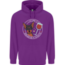 Wine With My Min Pin Dog Miniature Pinscher Childrens Kids Hoodie Purple