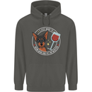Wine With My Min Pin Dog Miniature Pinscher Childrens Kids Hoodie Storm Grey