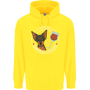 Wine With My Min Pin Dog Miniature Pinscher Childrens Kids Hoodie Yellow
