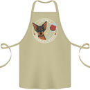 Wine With My Min Pin Dog Miniature Pinscher Cotton Apron 100% Organic Khaki