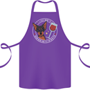 Wine With My Min Pin Dog Miniature Pinscher Cotton Apron 100% Organic Purple