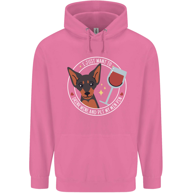 Wine With My Min Pin Dog Miniature Pinscher Mens 80% Cotton Hoodie Azelea