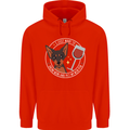 Wine With My Min Pin Dog Miniature Pinscher Mens 80% Cotton Hoodie Bright Red