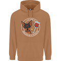 Wine With My Min Pin Dog Miniature Pinscher Mens 80% Cotton Hoodie Caramel Latte