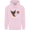 Wine With My Min Pin Dog Miniature Pinscher Mens 80% Cotton Hoodie Light Pink