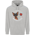 Wine With My Min Pin Dog Miniature Pinscher Mens 80% Cotton Hoodie Sports Grey